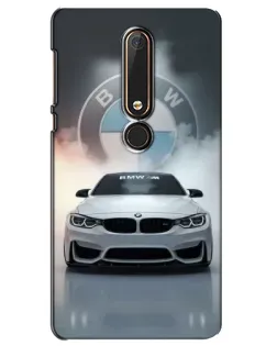 Чехол для Nokia 6 2018 с картинкой «BMW в белом дыму»