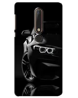 Чехол для Nokia 6 2018 с картинкой «Черная BMW — профиль»