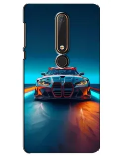 Чехол для Nokia 6 2018 с картинкой «BMW — огни неона»
