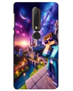 Чехол для Nokia 6 2018 с картинкой «Стив и космос» Чехол для Nokia 6 2018 с картинкой «Стив и космос»