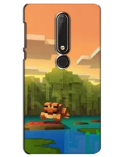 Чехол для Nokia 6 2018 с картинкой «Майнкрафт закат солнца» Чехол для Nokia 6 2018 с картинкой «Майнкрафт закат солнца»