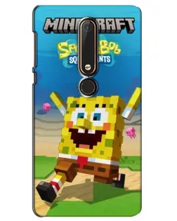 Чехол для Nokia 6 2018 с картинкой «Губка Боб Minecraft» Чехол для Nokia 6 2018 с картинкой «Губка Боб Minecraft»