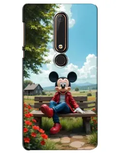 Чехол для Nokia 6 2018 с картинкой «Микки на скамейке»