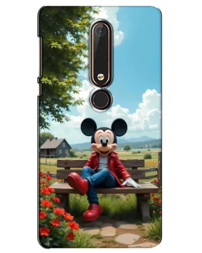 Чехол для Nokia 6 2018 с картинкой «Микки на скамейке»