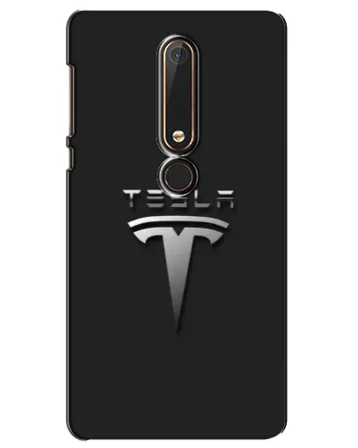 Чехол для Nokia 6 2018 с картинкой «Стальной логотип Tesla»