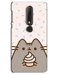 Чехол для Nokia 6 2018 с картинкой «Пушин с кексом»
