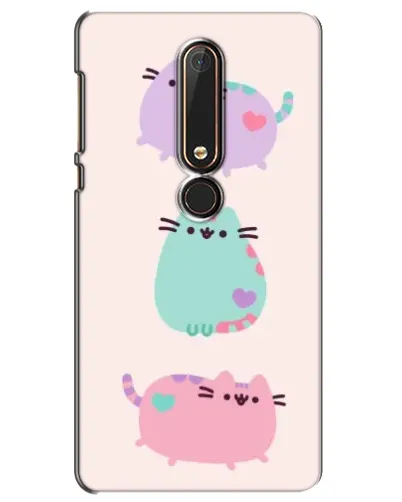 Чехол для Nokia 6 2018 с картинкой «Pusheen трио»