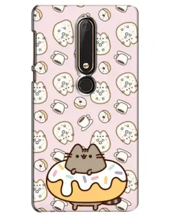 Чехол для Nokia 6 2018 с картинкой «Пушин на пончике»