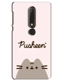 Чехол для Nokia 6 2018 с картинкой «Pusheen логотип»