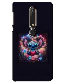 Чохол для Nokia 6 2018 з картинкою «Stitch у квітах»