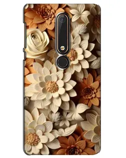 Чохол для Nokia 6 2018 з картинкою «Бежевий флористичний декор»