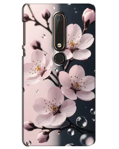 Чехол для Nokia 6 2018 с картинкой «Нежная сакура и капли» Чехол для Nokia 6 2018 с картинкой «Нежная сакура и капли»