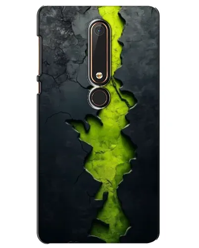 Чехол для Nokia 6 2018 с картинкой «Салатовый разлом скалы»