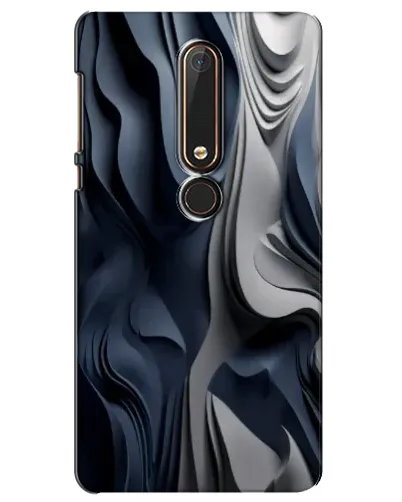 Чехол для Nokia 6 2018 с картинкой «Объемные синие складки»