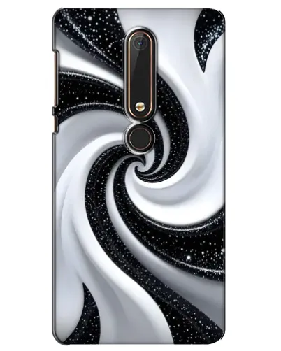 Чехол для Nokia 6 2018 с картинкой «Черно-белая спираль»