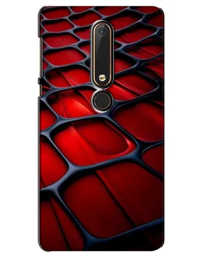 Чехол для Nokia 6 2018 с картинкой «Красная глянцевая сетка»
