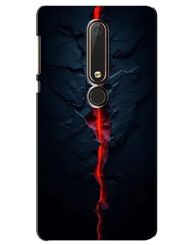 Чехол для Nokia 6 2018 с картинкой «Kрасная лавовая трещина»