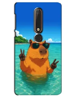Чехол для Nokia 6 2018 с картинкой «Морская капибара»