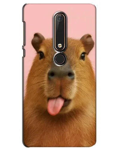Чехол для Nokia 6 2018 с картинкой «Капибара с языком» Чехол для Nokia 6 2018 с картинкой «Капибара с языком»