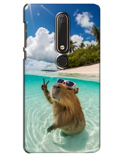 Чехол для Nokia 6 2018 с картинкой «Капибара на море» Чехол для Nokia 6 2018 с картинкой «Капибара на море»