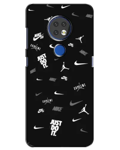 Чехол для Nokia 7.2 с картинкой «Nike Black Pattern» Чехол для Nokia 7.2 с картинкой «Nike Black Pattern»