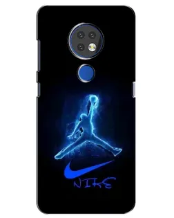 Чехол для Nokia 7.2 с картинкой «Jordan Neon Blue»