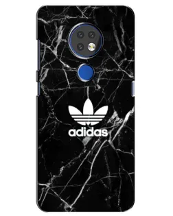 Чехол для Nokia 7.2 с картинкой «Белый мрамор Adidas»