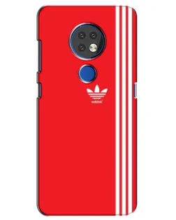 Чехол для Nokia 7.2 с картинкой «Красный минимализм Adidas»