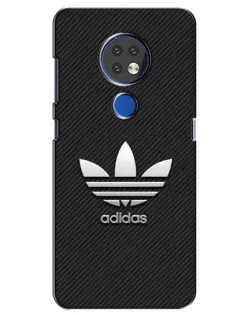 Чехол для Nokia 7.2 с картинкой «Adidas Карбоновая текстура»