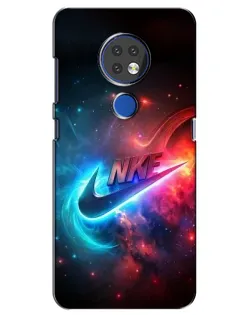 Чехол для Nokia 7.2 с картинкой «Огненный логотип Nike»