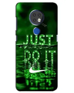 Чехол для Nokia 7.2 с картинкой «Зеленый неоновый Nike»