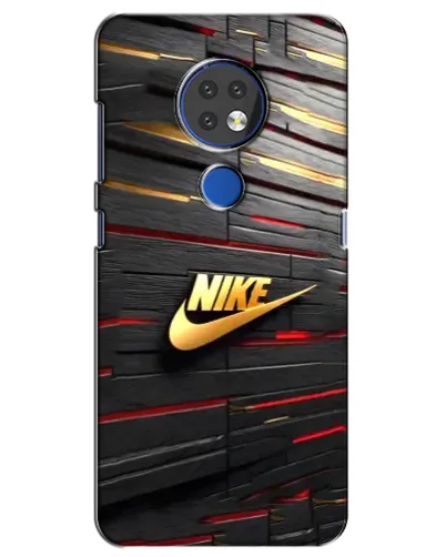 Чехол для Nokia 7.2 с картинкой «Золотой Nike на металле»