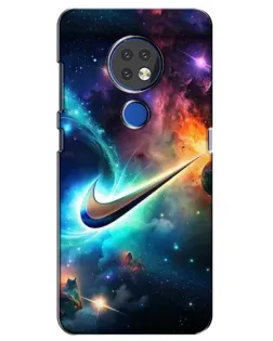 Чехол для Nokia 7.2 с картинкой «Космический Nike Swoosh»