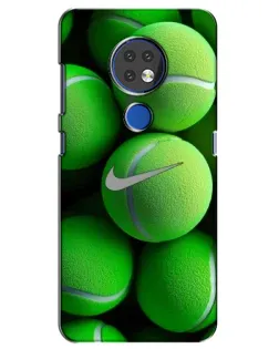 Чехол для Nokia 7.2 с картинкой «Теннисные мячи Найк»