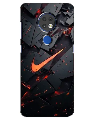 Чехол для Nokia 7.2 с картинкой «Nike — эффект разломов»