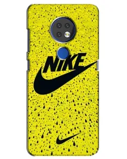 Чехол для Nokia 7.2 с картинкой «Желтый текстурный Nike»