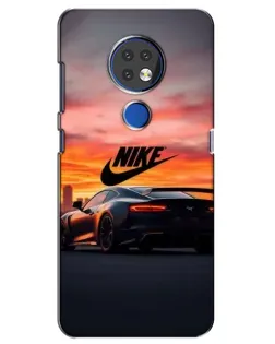 Чехол для Nokia 7.2 с картинкой «Nike и суперкар»