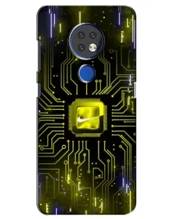 Чехол для Nokia 7.2 с картинкой «Nike — золотая искра»