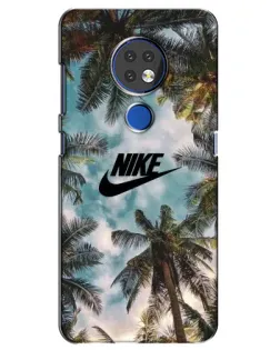 Чехол для Nokia 7.2 с картинкой «Тропический принт Nike»