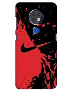 Чехол для Nokia 7.2 с картинкой «Красные брызги Nike»
