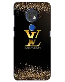 Чехол для Nokia 7.2 с картинкой «LV — золотые искры»