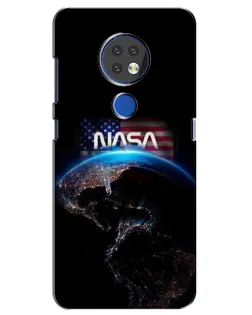 Чехол для Nokia 7.2 с картинкой «Земля из космоса NASA»