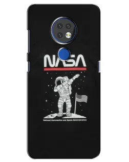 Чехол для Nokia 7.2 с картинкой «NASA — шагаем по Луне»