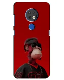 Чехол для Nokia 7.2 с картинкой «Bored Ape в красном» Чехол для Nokia 7.2 с картинкой «Bored Ape в красном»