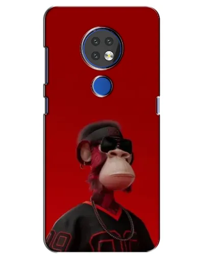 Чехол для Nokia 7.2 с картинкой «Bored Ape в красном»