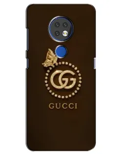 Чехол для Nokia 7.2 с картинкой «Gucci — золотая бабочка»