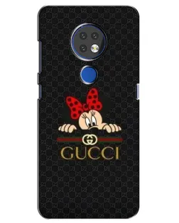 Чехол для Nokia 7.2 с картинкой «Минни Маус Gucci — черный»