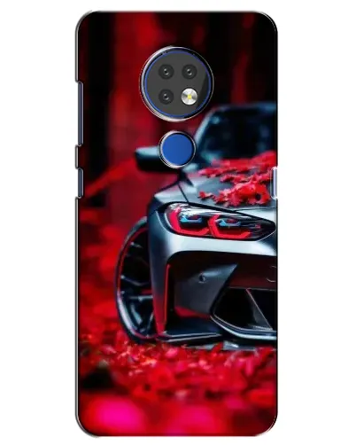Чохол для Nokia 7.2 з картинкою «Спортивна BMW та квіти»
