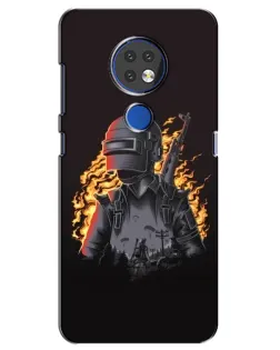 Чохол для Nokia 7.2 з картинкою «PUBG — вогняний силует»