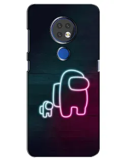 Чехол для Nokia 7.2 с картинкой «Among Us неон-арт» Чехол для Nokia 7.2 с картинкой «Among Us неон-арт»